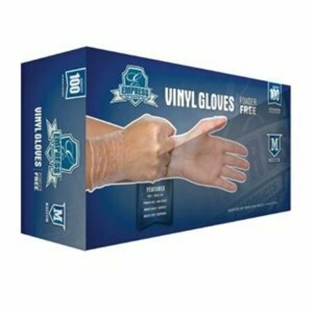 EMPRESS Vinyl Disposable Gloves, Vinyl, Powder-Free, M, 1000 PK, Clear 4002